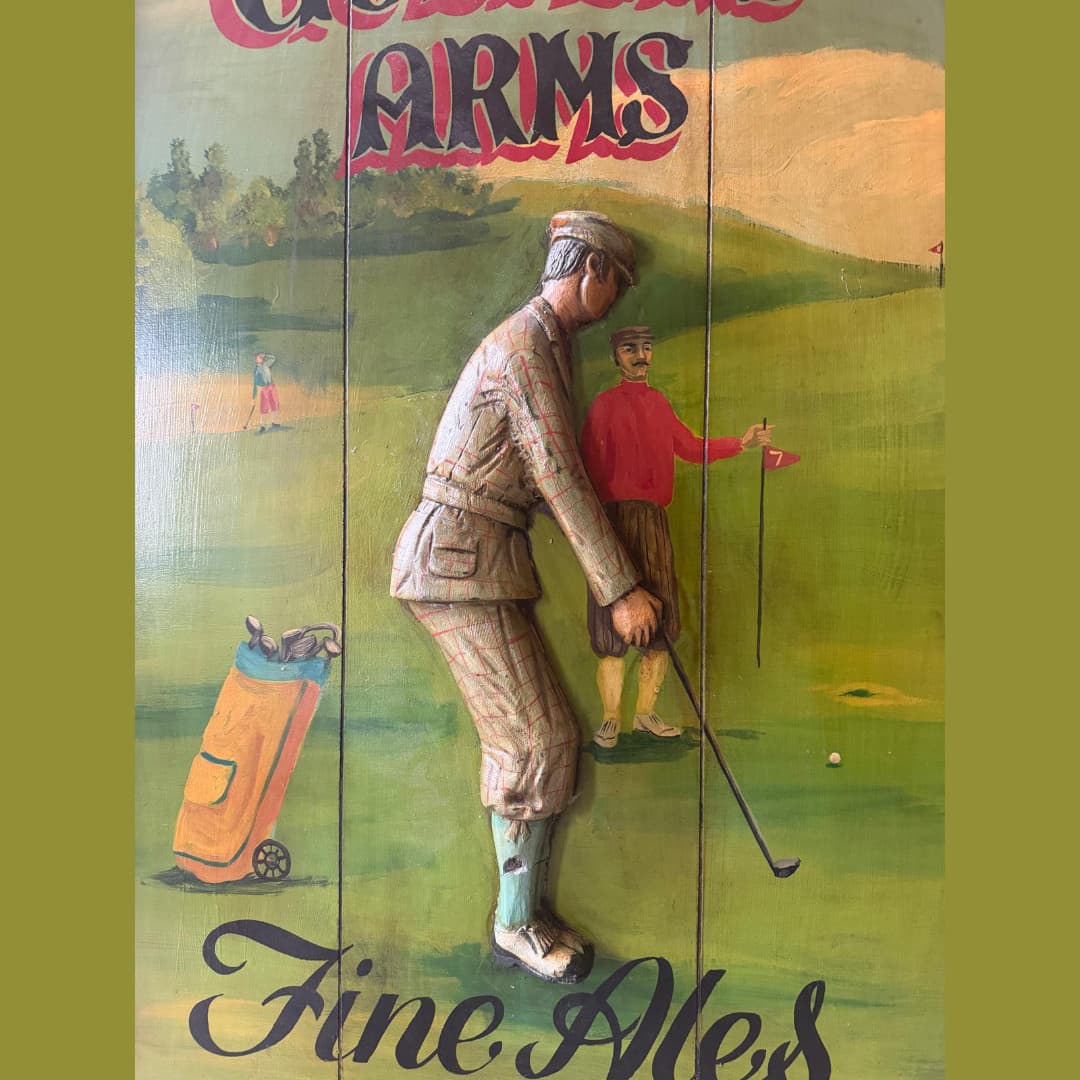 Grande Insegna Vintage Inglese "The Golfers Arms" - immagine 5