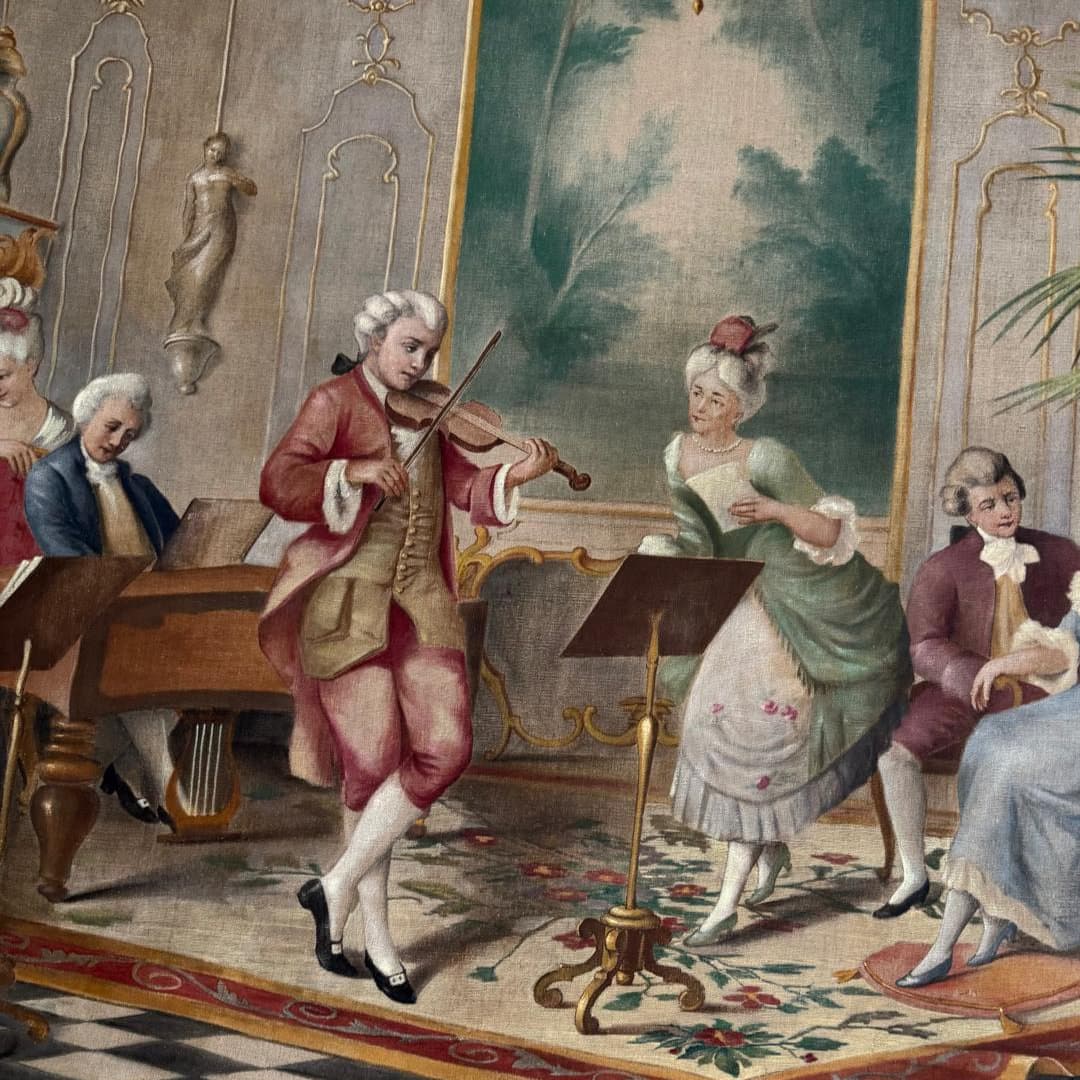 Grande Arazzo Jacquard Gobelin Scena Rococò - immagine 7
