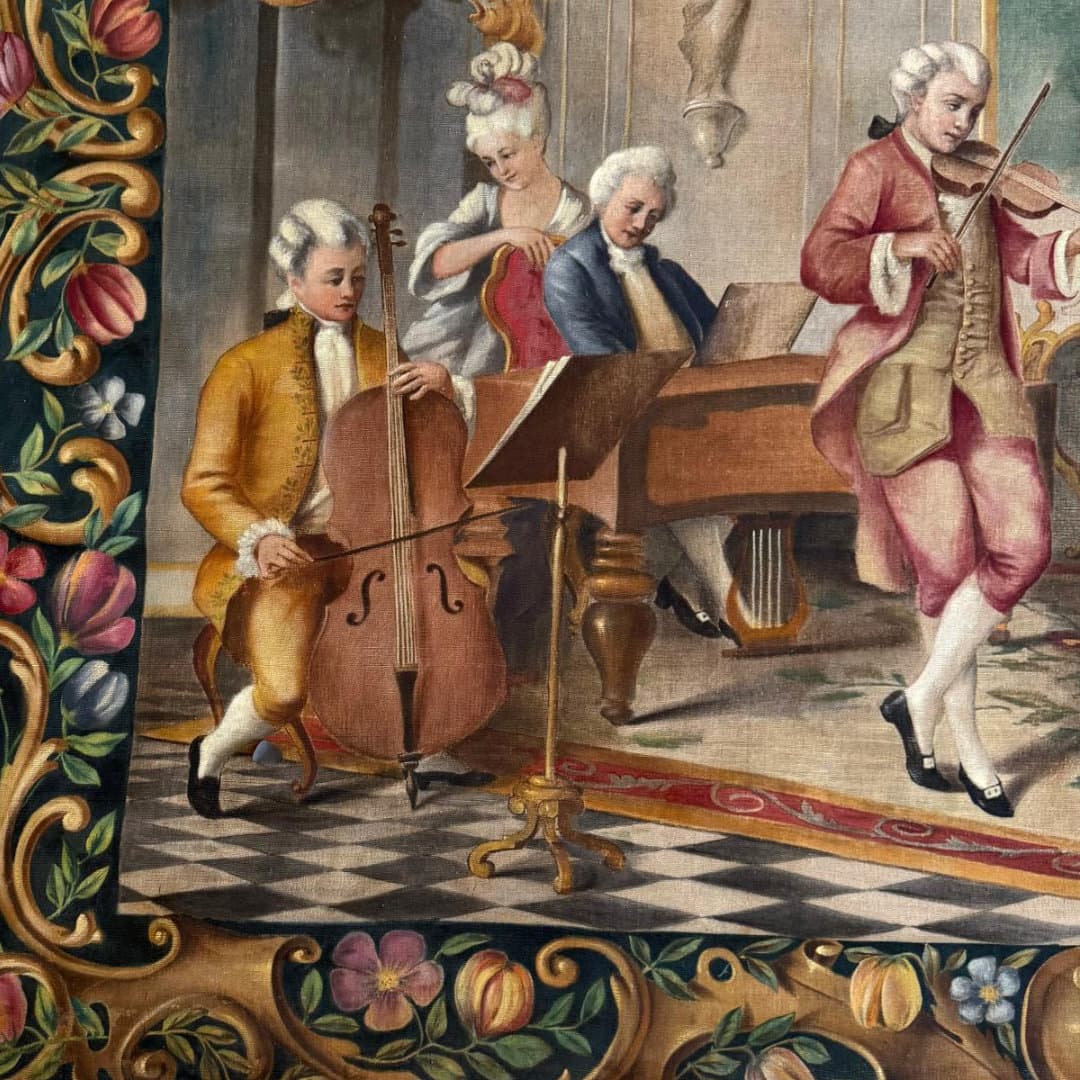 Grande Arazzo Jacquard Gobelin Scena Rococò - immagine 6