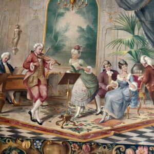 Grande Arazzo Jacquard Gobelin Scena Rococò