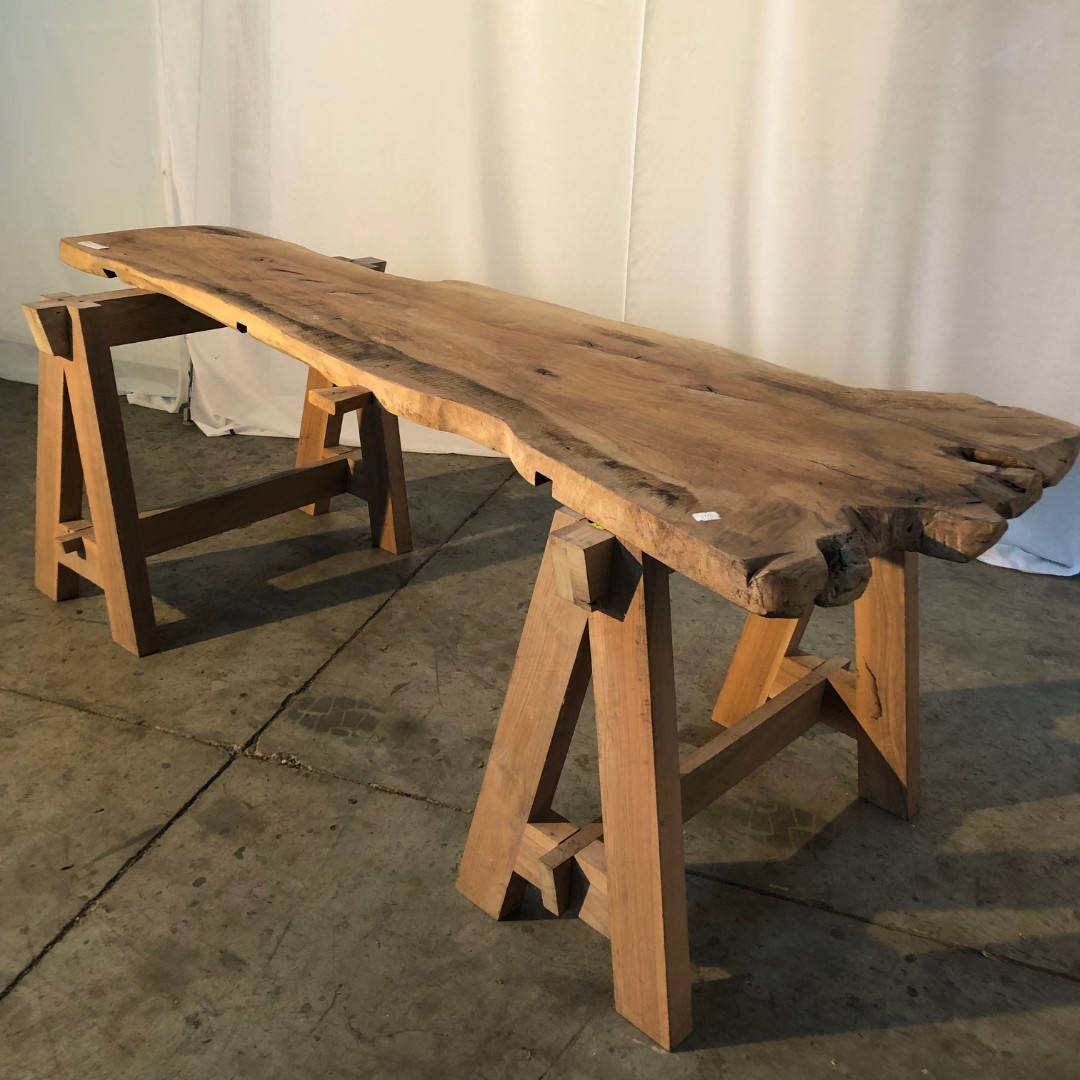 Tavolo Artigianale in Quercia Massello con Bordo Rustico Live Edge (225 cm) - immagine 3